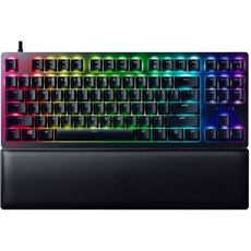 Razer Huntsman V2 TKL Tenkeyless-Gaming-Tastatur: Schnellste Tastatur-Switches überhaupt - Linear optische Schalter - Doubleshot PBT Keycaps - Ergonomische Handballenauflage - Classic Black, Keyboard