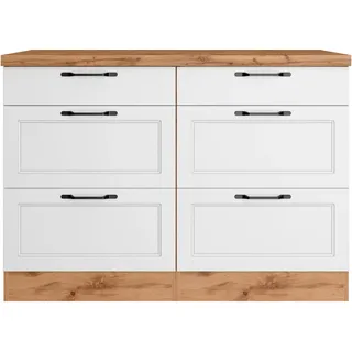 kochstation Unterschrank KS-Lana 120 x 60 x 86 cm Weiß