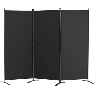 Vevor Raumteiler Trennwand 3-teiliger Paravent Stellwand, faltbarer Sichtschutz für Büro Schlafzimmer Esszimmer Arbeitszimmer Balkon, Raumtrenner freistehend (228 x 52 x 184 cm), Schwarz