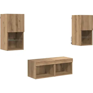 vidaXL TV-Wandregale 4 pcs Artisan-Eiche 30,5 x 30 x 60 cm - Braun