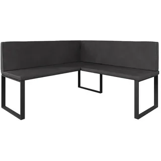 Vicco Eckbank Ravon Anthrazit 150 x 150 cm , Textil , Formgebogen , 150x50x150 cm , Esszimmer, Bänke, Sitzbänke