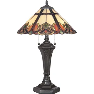 Licht-Erlebnisse Tiffany Lampe ETERNO 2 Tischleuchte Buntglas 60cm Hoch E27