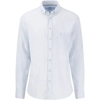 FYNCH-HATTON Leinenhemd, mit Logo Stickerei, blau