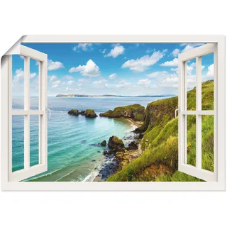 Artland Wandbild »Küstenweg in Nordirland durchs Fenster« Meer Bilder 1 Stk. tlg. als Leinwandbild, Poster in verschied. Größen, grün