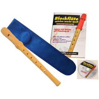 Clifton Blockflöte Deutsch aus Holz, Made in Germany, beige