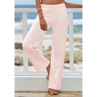Relaxhose H.I.S, Damen, Gr. 32/34, N-Gr, rosa, angeraute Sweatware, Obermaterial: 50% Polyester, 30% Viskose, 20% Baumwolle, unifarben, Basic, bequem lang, Hosen Relaxhose, mit weitem Bein und aus ultraweicher Sweatqualität, Loungewear, Topseller