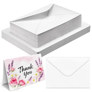 vmiapxo Aquarellkarten mit Umschlägen, 50 Stück, 300 g/m2, 15,2 x 10,2 cm, faltbar, Hochzeit, White, Vintage