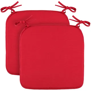 Bestlivings Sitzkissen (2er Pack/Bordeaux) Stuhlkissen mit Haltebändern 38cm x 38cm - Öko-Tex Zertifiziert - Sitzauflage Uni, Canvas Stuhlauflage