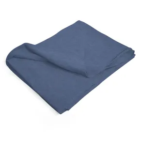 SETEX Premium-Kuscheldecke, 85% Baumwolle/15% Polyester, Decke als Zimmer-Deko, Schlafzimmer-Deko und mehr, 200 x 150 cm große Tagesdecke, Dunkelblau