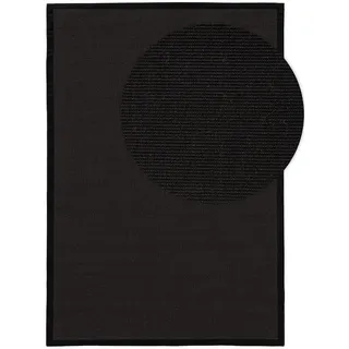 Kunstloft Sisalteppich Sana Schwarz 80x150 cm , Naturmaterialen , Beton Optik , Rechteckig , 80x1 cm , Gots , für Fußbodenheizung geeignet , Teppiche und Böden, Teppiche