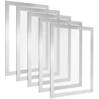 POPPSTAR Magnetrahmen A4 selbstklebend mit Magnetverschluss, grau, 5 Stück