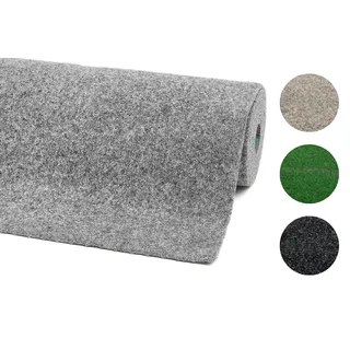 Andiamo Kunstrasenteppich Deco mit Noppen - Kunstrasen Outdoor zur Verwendung als Balkon Teppich oder Rasenteppich Outdoor - wetterfest und zuschneidbar 100 x 200 cm Grau