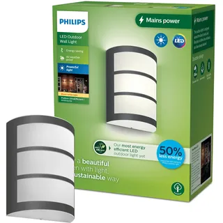 Philips Außenwandleuchte Edelstahl 21,5 cm inkl. Bewegungsmelder anthrazit