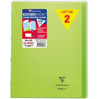 Clairefontaine 10x Koverbook, Heft 24x32cm, 48 Blatt 90g,kariert Grün 981603C