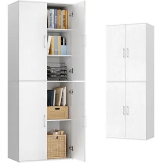 VASAGLE Mehrzweckschrank 60 x 40 x 180 cm Weiß