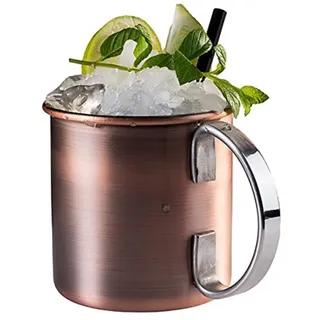 APS 93322 Becher "MOSCOW MULE", Ø 9 cm, Höhe 9 cm, 0,45 Lister, Edelstahl, Antik-Kupfer-Look