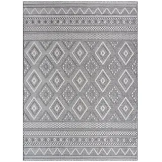 TT Home Geometrischer Outdoor-Teppich 300 x 400 cm Grau