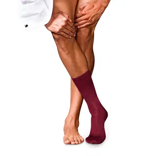 Socken FALKE "No. 6 Finest Merino & Silk", Kinder, Gr. 39-40, rot (barolo (8596)), Obermaterial: 60% Wolle WO. 25% Seide silk. 15% Polyamid PA., Socken Socken
