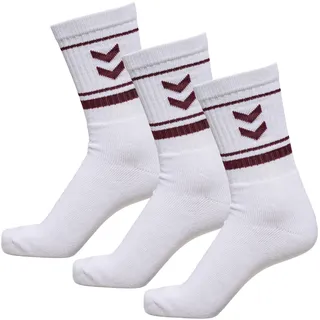 Hummel Unisex Hmlstripe Crew 3-pack Sock, BURGUNDY, 46-48 EU