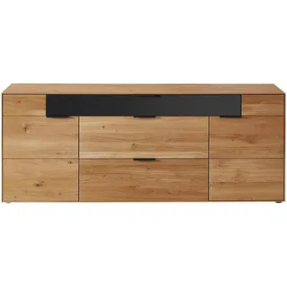 Valdera SIDEBOARD Schwarz, Wildeiche - 209.9x83.9x45.2 cm