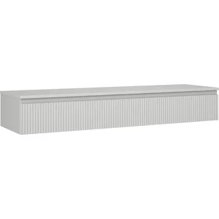 Mexen Rivel Badezimmerschrank für Waschbecken 160 cm mit Platte, 1 Schublade, geriffelt, grau matt - 91A20-16023-1-BFC62 - Grau