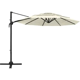 vidaXL Sonnenschirm mit Aluminium-Mast 4-lagig Sandfarben 3x3 m - Beige