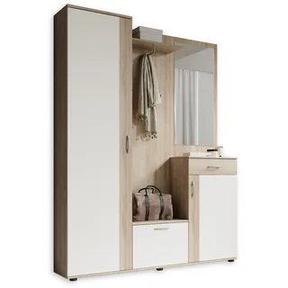 Stella Trading PATENT Flurgarderobe 145 x 184 x 29 cm Braun