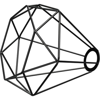 ledscom.de Käfig-Lampenschirm, schwarz, 200mm Ø, Leuchtenschirm, Ersatzschirm, Haengeleuchtenschirm, Haengelampenschirm, Metall-lampenschirm, Käfig-lampenschirm, Vintage-lampenschirm