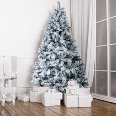 Weihnachtsbaum Künstlich mit Schnee 180cm, Uten Tannenbaum mit Metallständer, Christbaum mit 700 PVC dichte Zweige für Aussen und Innen