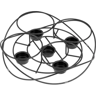 bremermann Speisenwärmer, für 5 Teelichter, runde Warmhalteplatte, schwarz - Schwarz