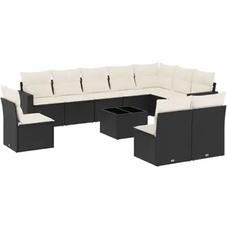 VidaXL 3251453, Cremefarben, Rattan, Gehärtetes Glas, 110 kg, Erwachsene & Kinder, 550 mm, 550 mm - Creme