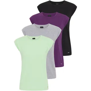 LAURA SCOTT T-Shirt 4-er Pack, in modernen Farben, bunt
