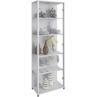 fif Möbel Vitrine OPTIMA 57,5 x 32 x 172 cm Weiß