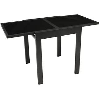Balkon-Ausziehtisch TORINO, 65 - 130 x 65 cm,  Alu/Glas, Anthrazit/Schwarz, Rech