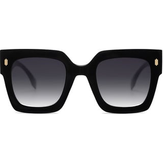 SOJOS Sonnenbrille Damen Groß Vintage Retro Quadratisch Cateye Rahmen UV400 Schutz Klassische Outdoor Moderne eckig Übergroß Sonnenbrillen SJ2194 mit C1 Schwarz Rahmen