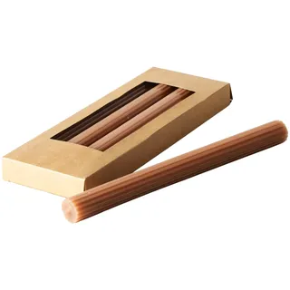 Boltze Stabkerze Classic (4-tlg., braun, 25 cm, aus Wachs, geriffelte Oberfläche, klassisches Design, Stabkerze, Kerze, braune Kerze, Deko) 2060648