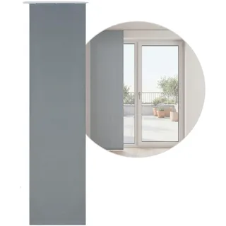 BEAUTEX Blackout Schiebegardine Blickdicht Maße 60x245 cm Dunkelgrau | verdunkelnd und lichtundurchlässig, inkl. Zubehör, Flächenvorhang / Schiebevorhang für Wohnzimmer, Schlafzimmer und Türen