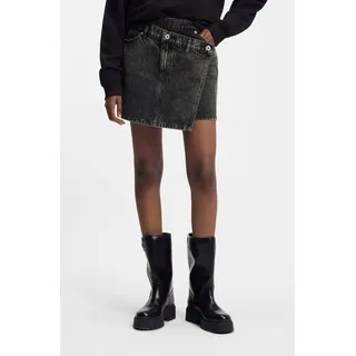 HUGO BOSS HUGO Blue Jeansrock »Galaxy« mit asymmetrischem Bund, Mini-Länge
