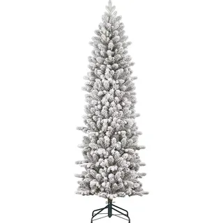 Black Box Trees Harma Schmaler Künstlicher Weihnachtsbaum - H260 x Ø73 cm - Grün gefrostet - Grün