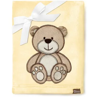 Be Mammy Warme Kuscheldecke Babydecke Blanket Baby Geschenk BE20-168 (Gelb - Bär)