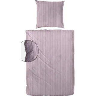 Primera Sommerbettwäsche gestreift Lila 135 x 200 cm + 80 x 80 cm