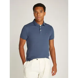Tommy Hilfiger Poloshirt »1985 SLIM POLO mit Piqué-Struktur und Stickerei« meliert, casual, slim fit, Baumwollmix, Polokragen,
