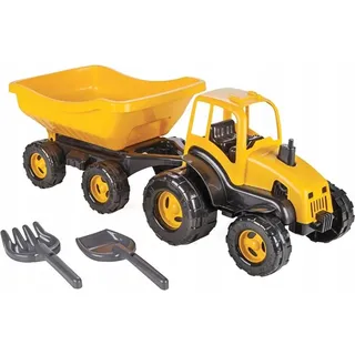 Pilsan Traktor mit Anhänger gelb/schwarz 4-teilig - Gelb