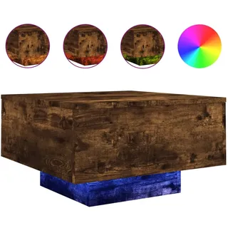 vidaXL Couchtisch mit LED-Leuchten Braun Räuchereiche 55 x 55 x 31 cm