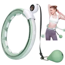 LEAFIA Smart Fitness Reifen, Ruhig Hula Hoop Gewichtsverlust, mit Smarten Zähler, magnetische Scheibe, und 16 Abnehmbarer Einstellbar Breit Bewegliche Reifens, für Kinder Erwachsene Anfänger