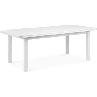 Konsimo Esstisch Esszimmertisch Küchentisch rechteckig "COSPE", Weiß, Furnier, Modern, 200-300x76,5x100 cm - Weiß