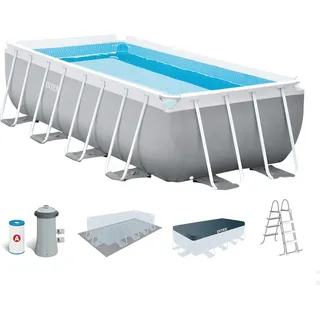 INTEX Prism Frame Swimmingpool-Set Rechteckig 488x244x107 cm 26792GN - Grau