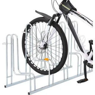 vidaXL Fahrradständer für 5 Fahrräder Freistehend Silber