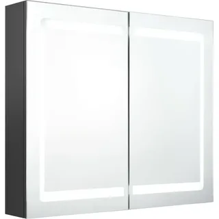 vidaXL LED-Spiegelschrank fürs Bad Grau 80x12x68 cm - Grau