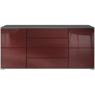 Vladon Sideboard, Bordeaux, Holzwerkstoff, 166.5x75.5x35 cm, Wohnzimmer, Kommoden, Sideboards,